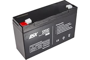 DSK 10321 - Batería de plomo AGM recargable sellada de 6 V y 12 Ah. Batería ideal para coches eléctricos y motocicletas para niños, sistemas UPS/UPS, sistemas de seguridad y alarmas