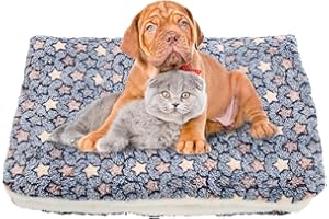higyee Beruhigende und bequeme Hundedecke | weiches und beruhigendes Katzenbett | weiche Flanelldecke mit schönen Pfotenabdrücken, beruhigende Decke für Katzen