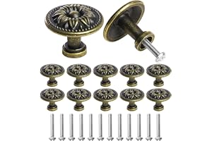 Ainiv 12 st vintage skåpknoppar, brons lådknoppar | 30 mm runt möbeldörrknopp, för heminredning, skåp, garderob, låda