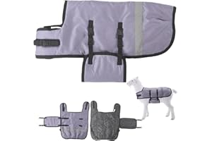 GALLOPOFF Calf Coat, Alpaca Goat Livestock Farm Jackets Medium Weight 200g Fill Jacket Rug Coat Gray M