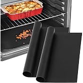 SPARES2GO Non Stick Oven Liner (2 Pack) - Universal Large Teflon Baking Mat Kitchen Bottom Protector Assisted Convection Line