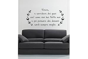 T-SHIRTERIA Adesivo murale - Wall Sticker - vivere e sorridere dei guai - by tshirteria