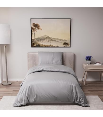 Copripiumino Matrimoniale 135x200cm + Federa 80x80 - Microfibra Grigio - Foto 8