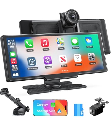 Carpeer Écran Carplay Voiture 10,26 Pouces Sans Fil Pour A-pple Carplay