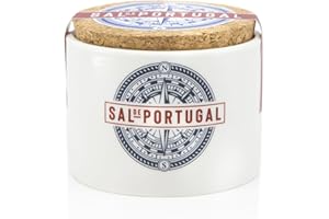 QUINTA DE JUGAIS Flor de Sal - Sal de Portugal - Frasco de Cerámica de 150 g - Extraída de las Salinas de Figueira da Foz - Sal 100% - Producto Gourmet de Origen Portugués