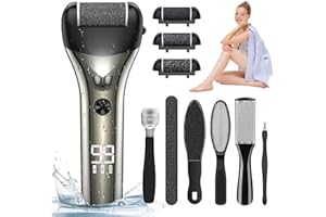 TOHOYARD Pedicure Elettrico, Kit Pedicure Elettrico Professionale Piedi a 3 Velocità, Ricaricabile Portatile Raspa Piedi Professionale, IPX7 Impermeabil Pedicure Elettrico con 3 Rulli per la Pelle Dura Morta