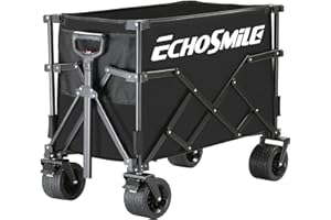 EchoSmile Carrello a Mano per Carichi Pesanti, Capacità 220 KG, Spiaggia con Grandi Ruote per Tutti i Terreni, Campeggio Pieghevole, Spesa Portatile, Sportivo con Ruote Regolabile per Esterni