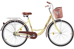 Jamiah 26" Wheel Womens Ladies Bike & Basket 16" Frame Vintage bike, Classic bicycle, Retro bicycle, Dutch Bicycle City Bike