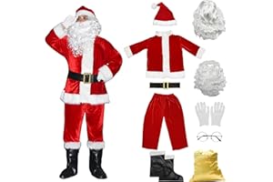 SELORE Costume Babbo Natale Uomo Abito Babbo Natale Costume Unisex Cosplay Santa Claus Christmas Suit