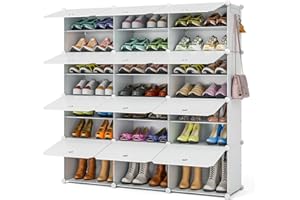 FUNLAX Scarpiera, 3 File di 8 Scarpiera Armadio Possono Contenere 48 Paia Di Scarpe Per, Soggiorno Ingresso Veranda Corridoio Camera da Letto, Bianco