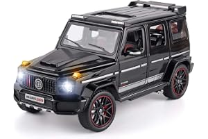 Mercedes Benz G63 AMG 1:18 Scale Model Car, Diecast Model Cars Zinc Alloy Pull Back Toy car with Sound and Light for collection (1:18, Black & Grey)