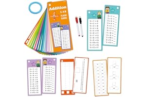 FENQURO Tabla de aprendizaje 1+1 tarjetas de aprendizaje, 15 hojas, juego de cartas de aprendizaje, tabla de multiplicar, juego de escolarización, regalo, hojas de ejercicios