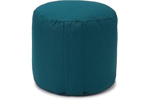 ‎YOGABOX Yogabox Glückssitz Rondo Big D – Meditationskissen | Baumwolle mit Buchweizenschalenfüllung | Ergonomisch 28 cm Höhe für große Menschen über 1,95 m