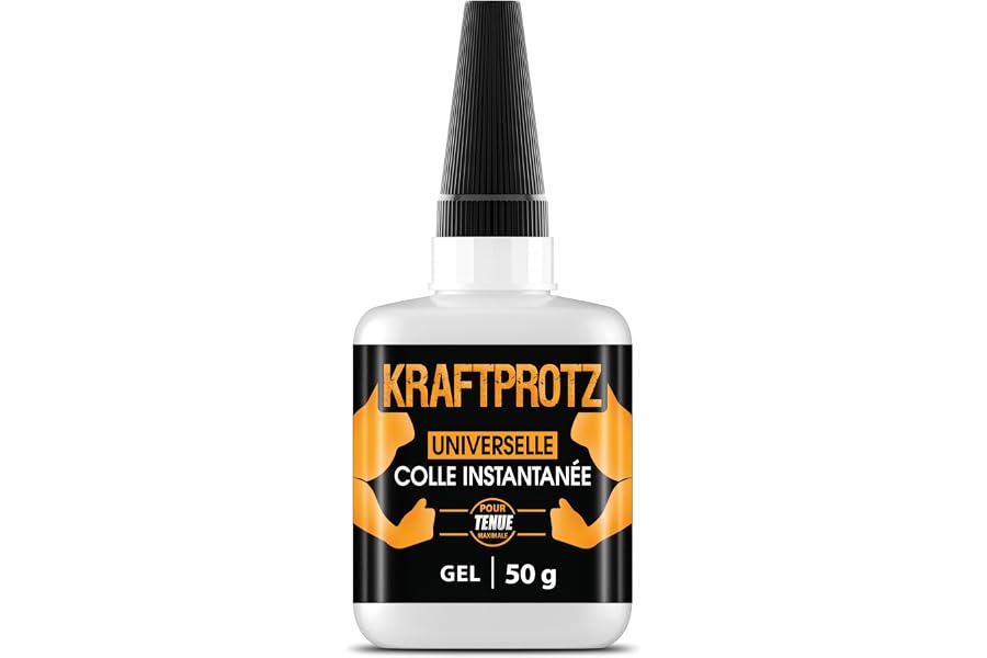 Colle forte gel 50 g – ne coule pas & ultra précise – super glue résistante à l’eau, à la chaleur & aux vibrations – colle un