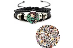 Zaky 51 Stück Kamado Tanjirou's Armband Aufkleber Set von Demon Slayer Cosplay Requisiten Zubehör
