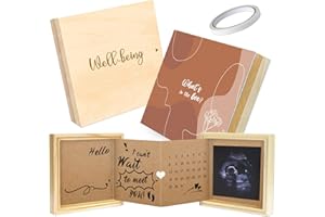 KINTSUKUROI Pregnancy Announcement for Grandparents, Baby Announcement Ideas Sonogram Picture Wooden Keepsake Box Gifts, Baby Surprise Pregnancy Reveal for Great Grandparents, Dad, Husband, Friend