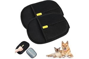 GAHWA Guantes Removedores Pelo para Mascotas, Guantes Aseo para Mascotas Doble Eliminador Pelo Estático para Perros y Gatos, Pets Double Sided Grooming Glove, Pet Hair Remover Gloves (2-PCS)