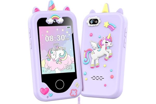 Téléphone Intelligent pour Enfants - Écran Tactile, Jouet d'Apprentissage, Cadeau d'anniversaire de Noël pour Les Filles de 3 à 10 Ans