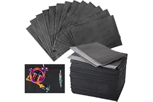 xiaozhifu Baberos Desechables Para Tatuajes, 33 x 45 cm, Alfombrillas Impermeables Para Pacientes, Para Clínicas Dentales, tatuajes, piercings (50pc Negro)