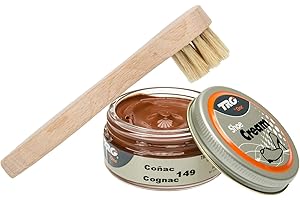 Langlauf Schuhbedarf TRG Schuhcreme mit Auftragsbürste I Lederschuh Pflege Set I Schuhputzsets Leder, Schuhbürstenset, Schuh Reinigung Set, Lederpflege Set