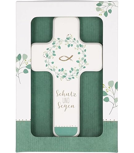 Croce In Legno Per Bambini Butzon &amp; Bercker - 11x18 Cm, Design Colorato Con Mani