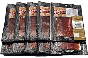 aBeiou. 1000gr PROSCIUTTO IBERICO AFFETTATO. Stagionato +30 mesi a Guijuelo (spagnolo). Certificato di garanzia Hycer. 1000gr (confezione 10 sacchetti da 100gr)