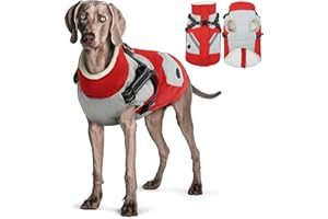 Hjyokuso Cappotto Cane, Cappotti Per Cani Impermeabili Con Imbracatura, Cappottino Cane Taglia Piccola Media Grande, Vestiti Per Cani, Cappottino Imbottito Per Cane, Giubbotto Cane Antivento XS-3Xl