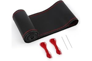 ZATOOTO Pokrowiec na kierownicę, 47 cm pokrowiec na ciężarówkę ze sztucznej skóry, oddychający i antypoślizgowy, czerwony