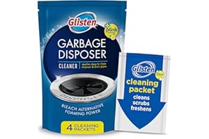 Glisten Środek czyszczący i odświeżacz do usuwania śmieci, eliminator zapachów z efektem spieniania, zapach cytryny, wyprodukowany w USA, 4 opakowania