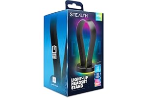 Stealth LED Light Up Gaming Headset Ständer in Schwarz für PS4, PS5, Xbox, Switch und PC - USB-betrieben mit Aufbewahrungsbasis und 12 RGB Beleuchtungsmodi
