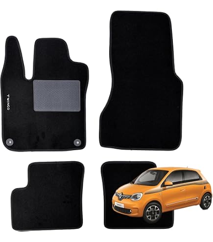 ELMASLINE Set di tappetini in gomma 3D per Renault TWINGO Elettrico 2020-2024 Z.E. Electric | Bordo alto | Accessori | Tappetini