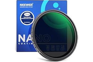 NEEWER 72 mm True Color Variable ND2-ND400 filtr, twarde ograniczniki, regulowany filtr VND o neutralnej gęstości, z wielowarstwowym szkłem optycznym HD, aluminiową ramą, wodoodpornym, odpornym na