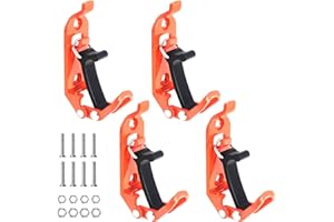 eROOSY 4 Pièces Support de Pelle de Toit, Support de Hache, Pince de toit en métal et caoutchouc, Supports de pelle pour barres de toit pour Voiture Camion Bateau (Orange)