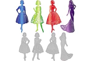 GLOBLELAND Dress Lady Metal Die Cuts Dress Lady Cut Dies Metal Stencils Lady Metal Cutting Dies for Card Making Embossing Tool Stencil Scrapbooking DIY Craft Album Paper Card Decor
