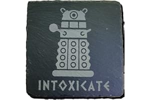 FASTCRAFT INTOXICATE DOCTOR WHO DALEK INSPIRED BEER MAT DRINK COASTER GIFT IDEA (Slate)