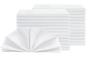 ZOLLNER Zestaw 25 Serwetek z Bawełny Adamaszku z Atłasowym pasem 50x50 cm