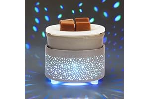 GERONLAND Wax Melt Burner with Silicone Dish Ceramic 3-in-1 Oil Burner Electric Candle Wax Warmer Melter Fragrance Heating Plate for Scented Waxs Home Office Bedroom Aromatherapy Gift& Décor-Grey