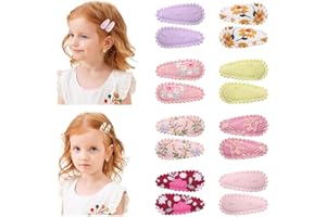 JEYORZY 16 Stück haarklammern, Snap Toddler Haarspangen - Haarspangen Kinder, Mädchen Süße Haarnadel, Blumenmuster, gewickelt Mini Barrettes, niedliche Haar-Accessoires für Mädchen und Kleinkinder
