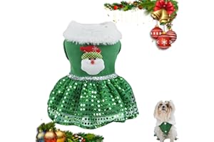 WEITING Dress Dogs - Bling Bling Santa Claus Dog Outfit Skirt - Dog Dresses Outfits Girl Dog Clothes Cat Coat Doggie Jackets for Cat Dogs