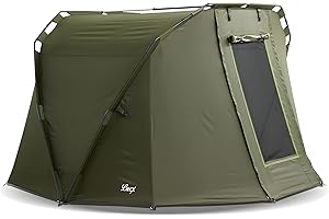 Lucx® Caracal - Tienda de campaña para pesca (1 a 2 personas, 295 x 290 x 165 cm, columna de agua de 10.000 mm)