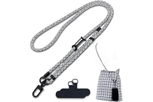 xiaoxiaozhijia Cordon para Móvil Universal,Colgar Movil Cuello Ajustable,Colgante para Movil Extraíble,Apto para Todas Las Fundas de Móvil(Patrón en Y Blanco y Negro)