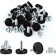 AIEX Adjustable Furniture Levelers, 16pcs Leveling Feet Screw In Chair Feet with T-Nuts Table Chair Leveler Furniture Glide Leveling Feet for Furniture Leg Cupboard(Metric M6)