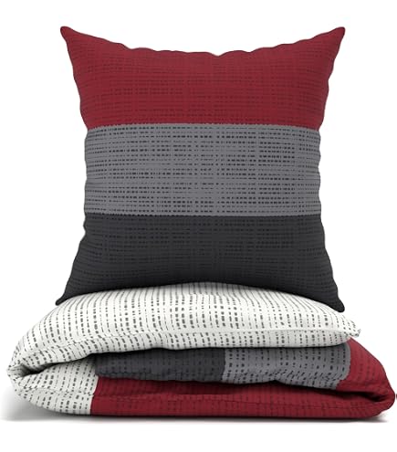 G BETTWARENSHOP Biber-Bettwäsche „Stars Rubin“ – Kuschelweich Aus 100% Baumwolle, 155x220 Cm + 80x80 Cm, Ideal Für Den Winter
