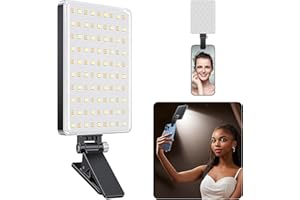 COOLPOW Lumiere Telephone Selfie Light,3 Modes D'éclairage Ajustés et 10 Niveaux de Luminosité pour Téléphone,Lampe Portable LED Rechargeable, Lumiere Video avec Clip pour Photo,PC Zoom,TikTok,Photographie