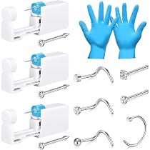 Kit Piercing Oreille Avec Pistolets - Studs Acier Inoxydable Pour Tragus, Helix, Cartilage