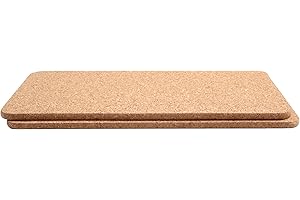 T&G FSC Certified Cork Rectangular Pot Stands/Surface Protectors, Set of 2, 40 x 20 x 0.9 cm
