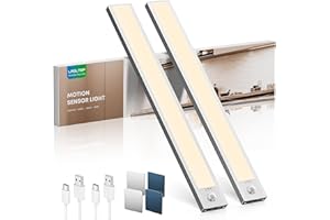 LROLTEF Luce LED Sottopensile Cucina - 30CM 4400K Luci con Sensore di Movimento - 2200mAh Luce Armadio Lampada Dimmerabile per Cucina Scale Soggiorno Camere da Letto | 2 Pezzi