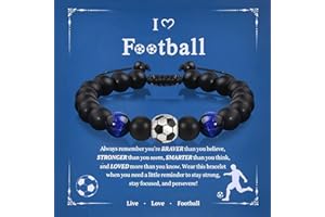 SWETFELA Natural Stone Son Bracelet, Boys Bracelet Birthday Present, Boys Bracelets for Teen Boys, for The Boys Football Bracelet, for Sons, Grandchildren, Nephews, Brothers
