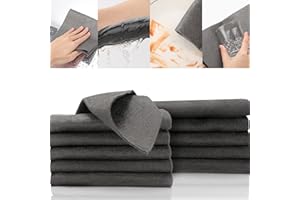 Domkan 10 Piezas Paños de Microfibra sin Rayas, Paño De Limpieza Mágico,Paño Magico Cristales Limpiacristales Trapo de Limpieza de Microfibra Reutilizable Sin Rayas para Baño Cocina Coche Vidrio