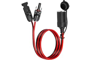GELRHONR Solar Panel Connector to Cigarette Lighter Socket Adapter Cable 12AWG,for Solar Panel RV Portable Power Station Solar Generator-1M/3.2Ft